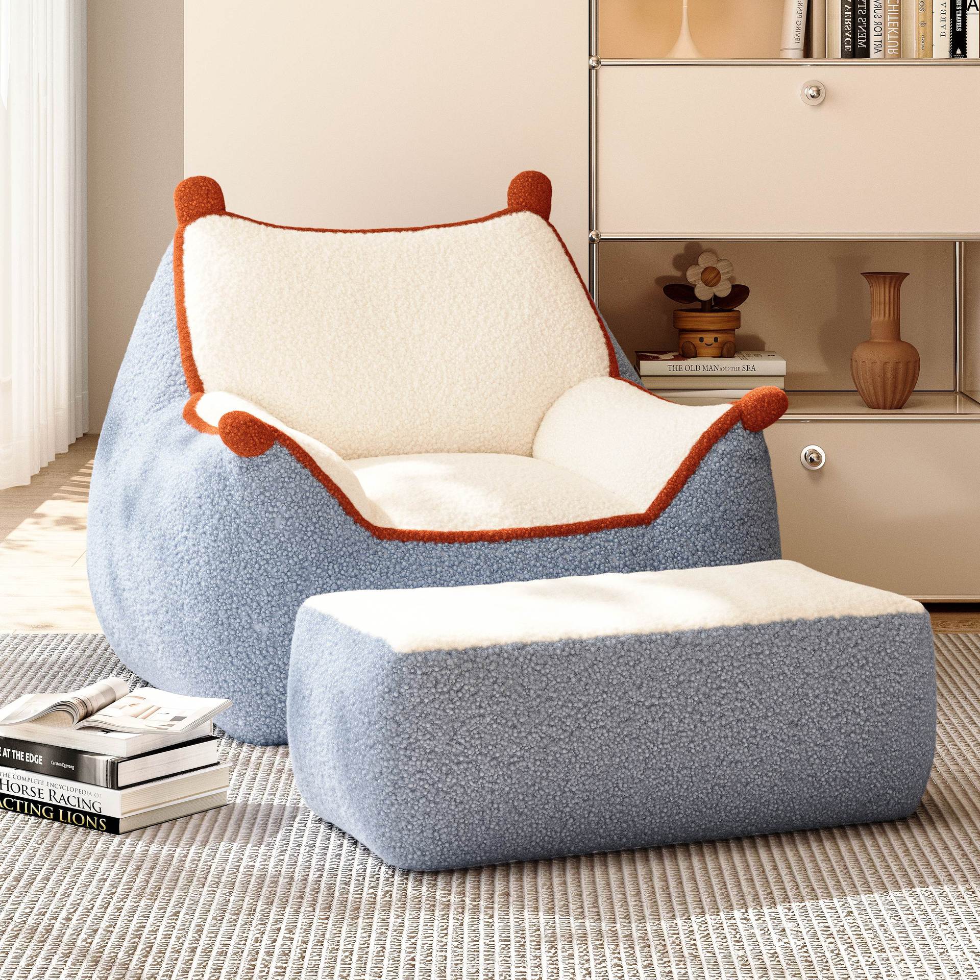 Lazy sofa single sofa bean bag Nordic chinchilla can lie down and sleep bedroom backrest balcony leisure lounge chair nest