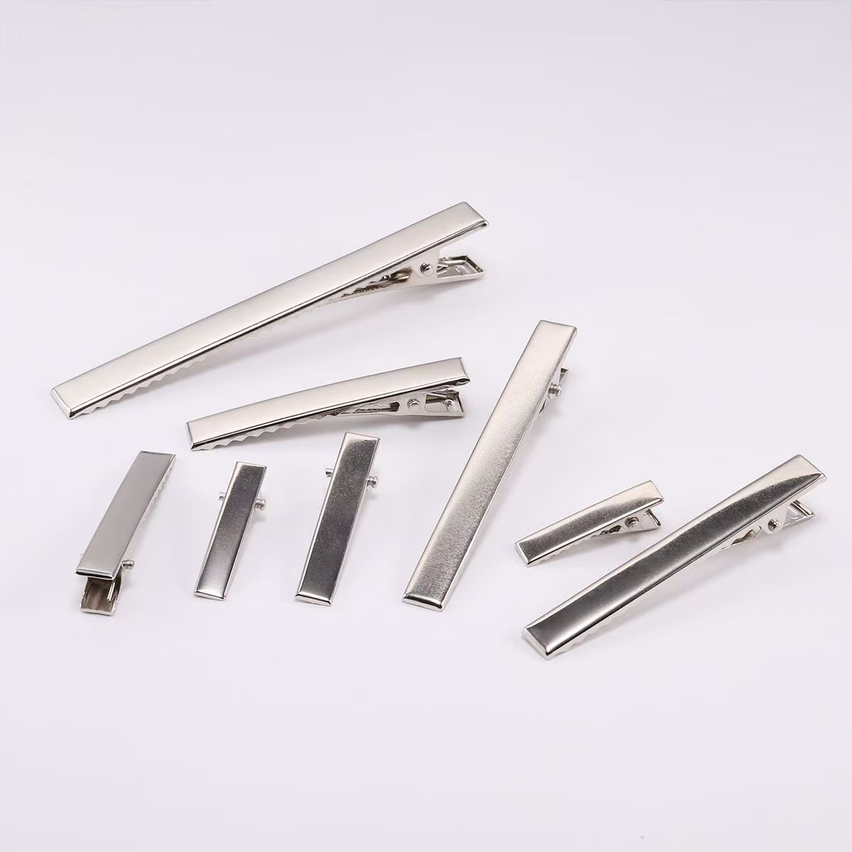 White duckbill hairpin diy base hairpin one-word square clip handmade base hairpin crocodile clip metal hairpin 4