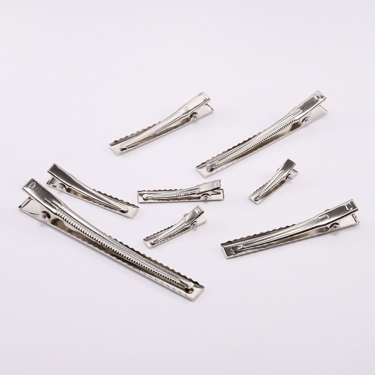 White duckbill hairpin diy base hairpin one-word square clip handmade base hairpin crocodile clip metal hairpin 5