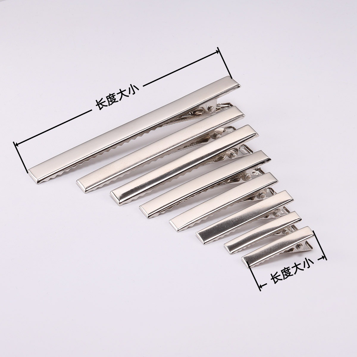 White duckbill hairpin diy base hairpin one-word square clip handmade base hairpin crocodile clip metal hairpin 8