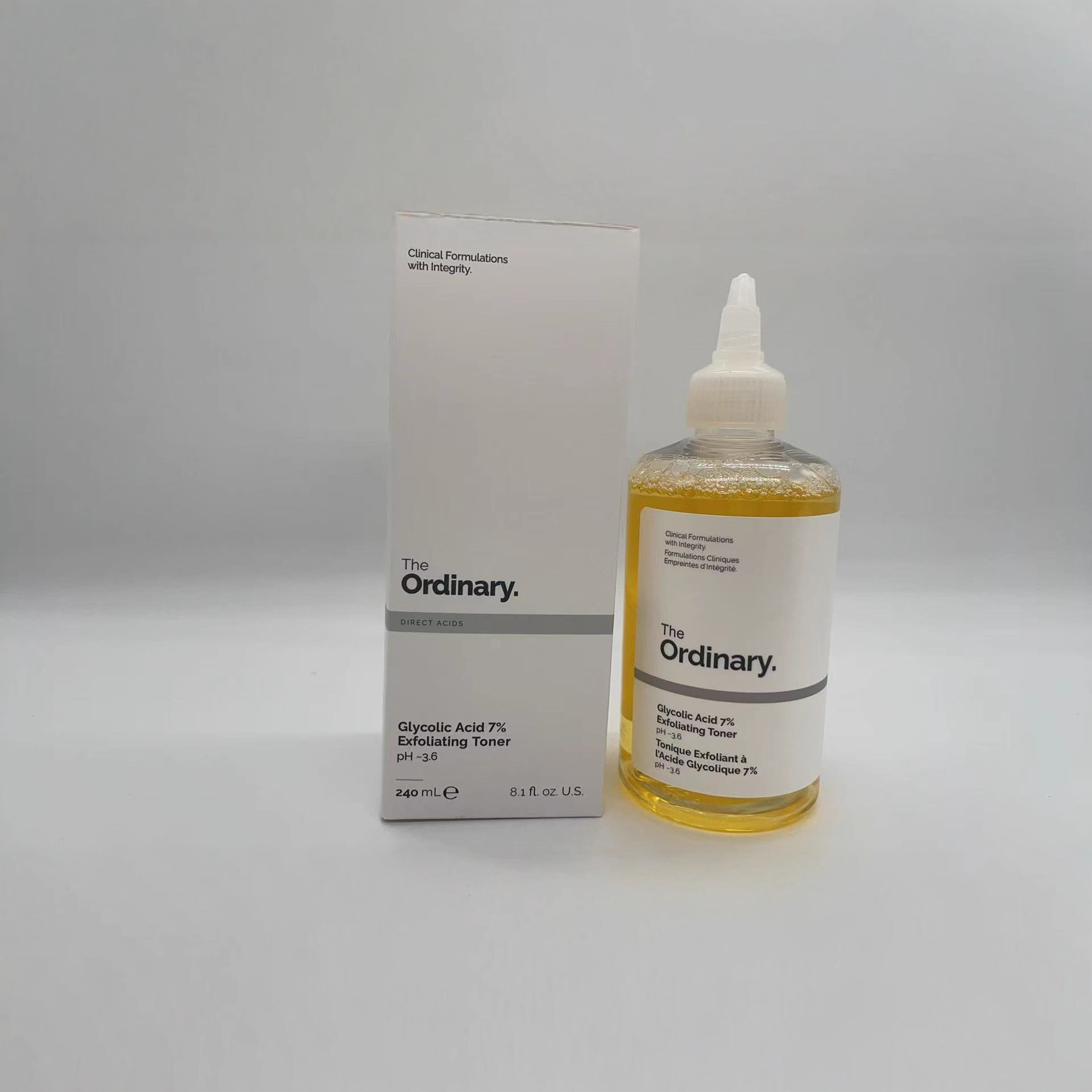 Cross-border double label fruit acid toner 7% glycolic acid glycolic acid lotion 240ml double label