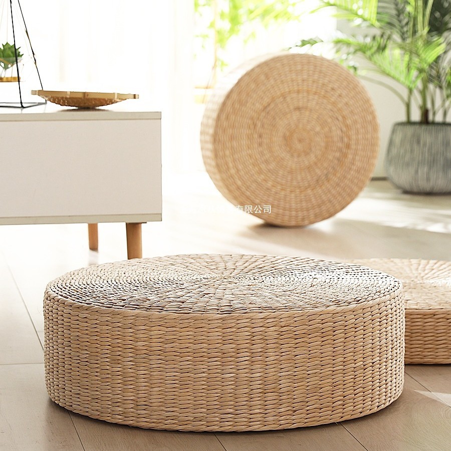 Home meditation tatami cushion floor mat lazy round meditation mat bay window straw futon thickened Japanese style