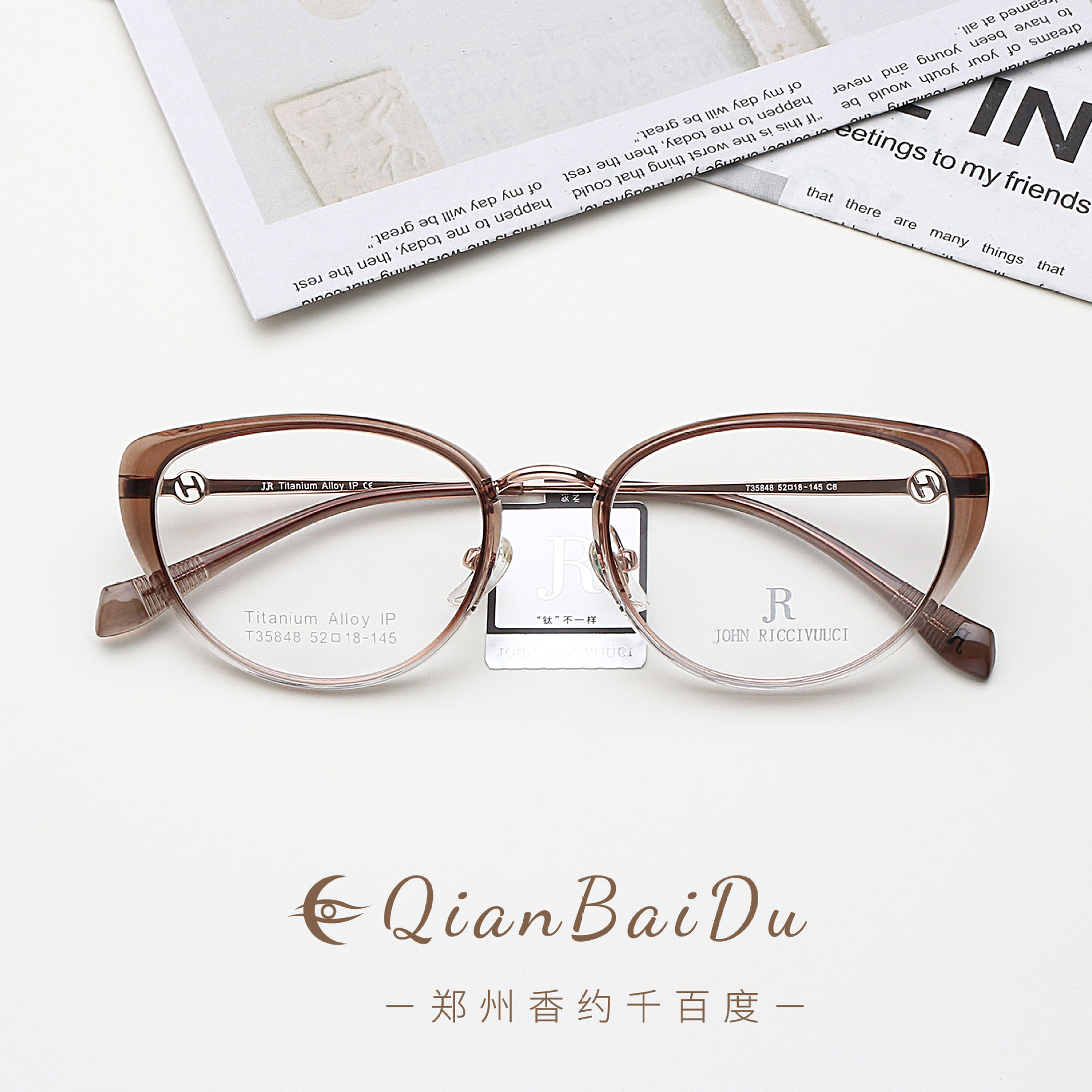 Cross-border 35848 ultra-light cat eye Internet celebrity gold glue half titanium glasses frame for women without makeup artifact ins style slimming glasses frame