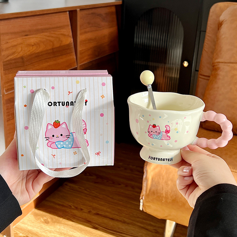 Cartoon cup set, souvenir, practical small gift, employee annual meeting, children's opening gift, birthday gift