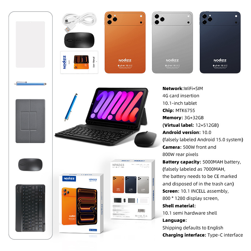 Npad23 Tablet PC 5G Card Full Netcom Google Store APP Download Video Call i17 Hermès Orange